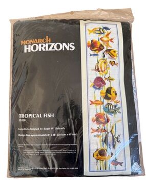 Vintage Monarch Horizons "Tropical Fish"Long Stitch Kit -  Fish Panel
8”x36”